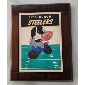 Vintage PITTSBURGH STEELERS‎ Wood NFL Plaque NFL team fan memorabilia display